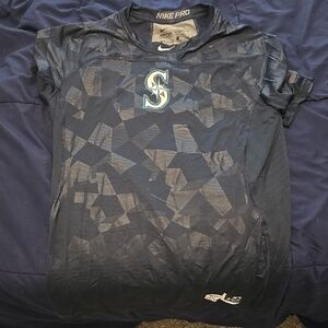 Nike Pro Seattle Mariners Blue Shirt
